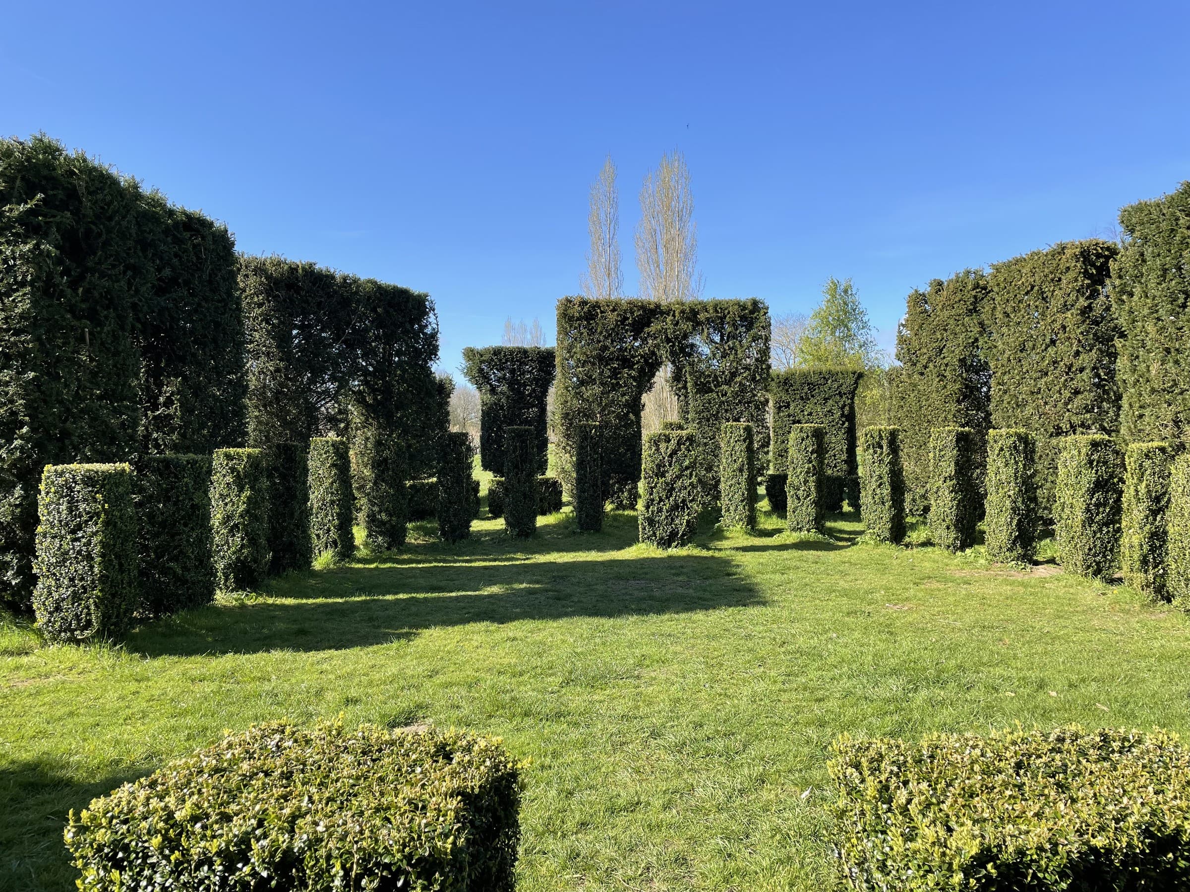 Formal topiary and clipped hedges in the Waterperry gardens